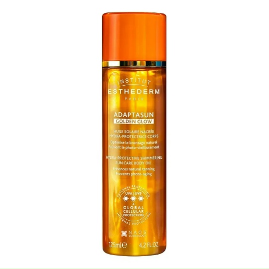 ESTHEDERM, Адаптасан солнезащитное масло с шиммером, Golden Glow 3*, 125 мл